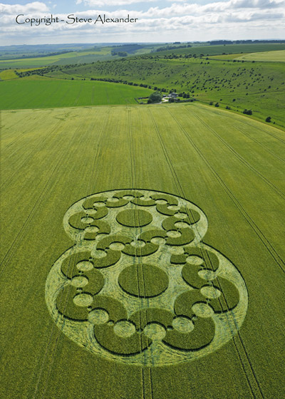 Chirton Bottom, Wiltshire crop circle, aerial photo 6