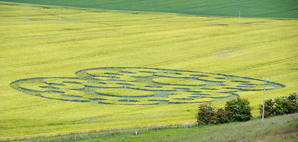Chirton Bottom, Wiltshire crop circle, aerial photo 58