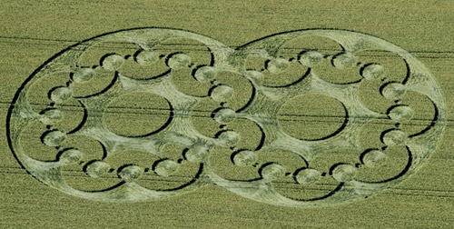 Chirton Bottom, Wiltshire crop circle, aerial photo 2