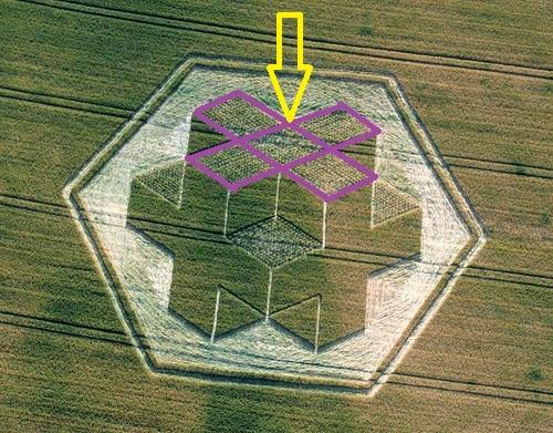 Cley Hill, Wiltshire crop circle, aerial photo 10