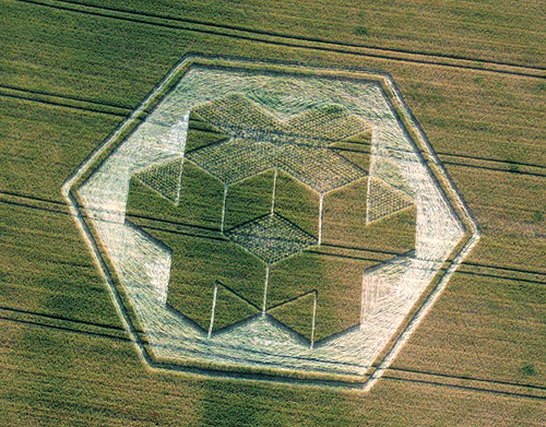 Cley Hill, Wiltshire crop circle, aerial photo 2