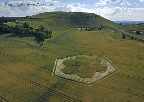 Cley Hill, Wiltshire crop circle, aerial photo 8
