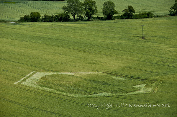 Cley Hill, Wiltshire crop circle, aerial photo 48