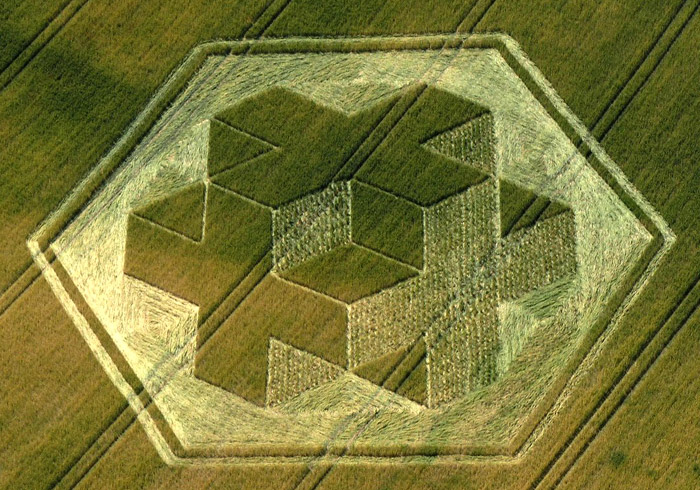 Cley Hill, Wiltshire crop circle, aerial photo 4