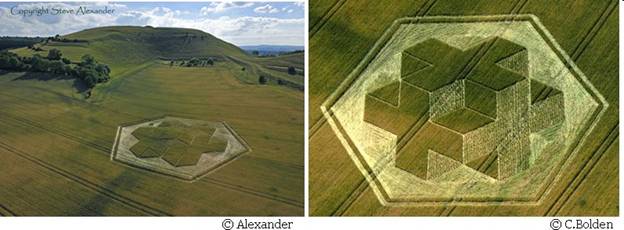 Cley Hill, Wiltshire crop circle, aerial photo 13