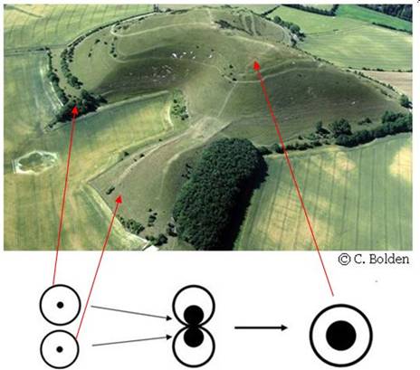 Cley Hill, Wiltshire crop circle, aerial photo 27