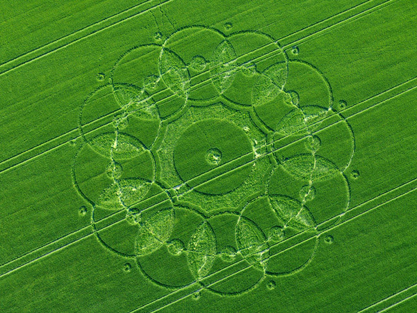 Codford St Peter, Wiltshire crop circle, aerial photo 46