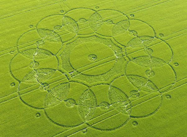 Codford St Peter, Wiltshire crop circle, aerial photo 47