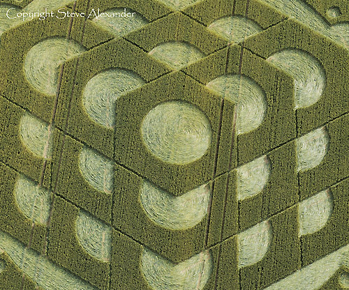 Danebury Hill, Hampshire crop circle, aerial photo 2