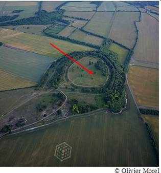 Danebury Hill, Hampshire crop circle, aerial photo 24