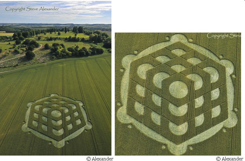 Danebury Hill, Hampshire crop circle, aerial photo 11
