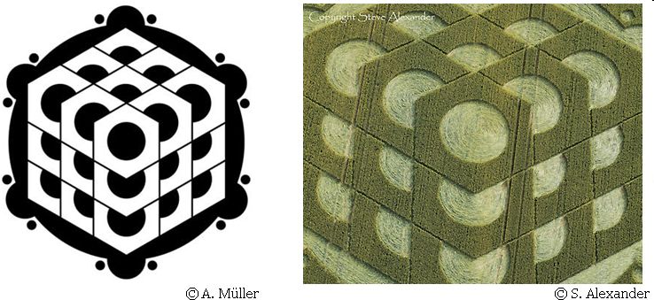 Danebury Hill, Hampshire crop circle, aerial photo 12