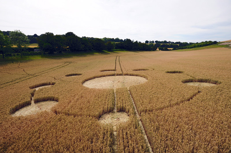 Farley Mount, Hampshire crop circle, aerial photo 2
