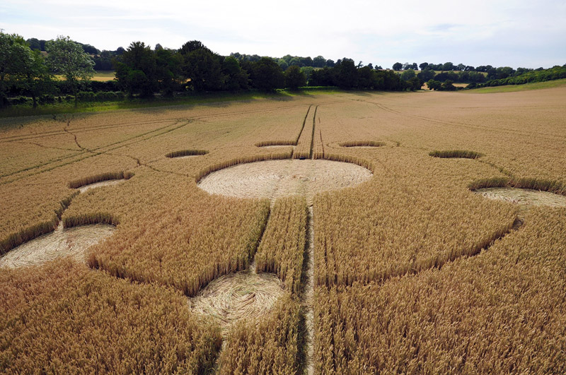 Farley Mount, Hampshire crop circle, aerial photo 3