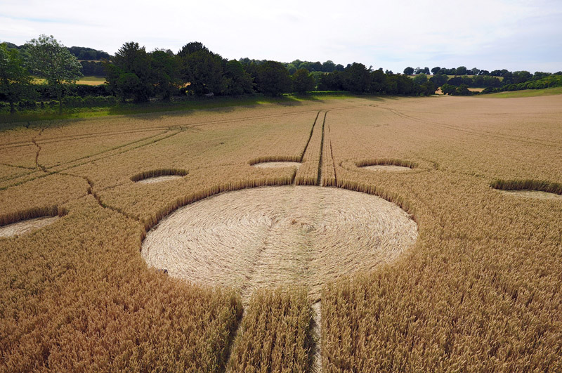 Farley Mount, Hampshire crop circle, aerial photo 5