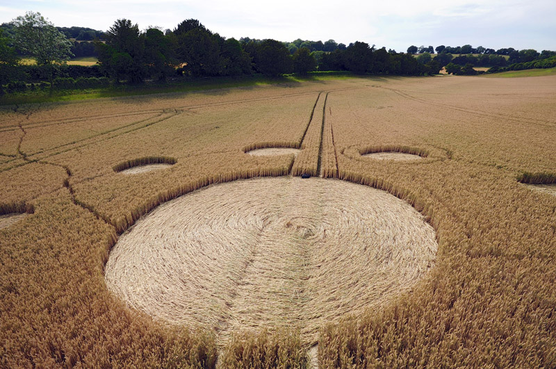 Farley Mount, Hampshire crop circle, aerial photo 4