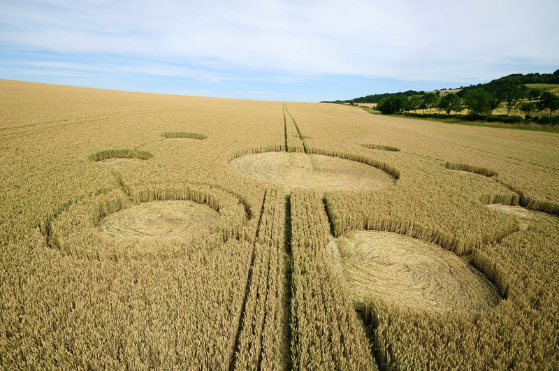 Farley Mount, Hampshire crop circle, aerial photo 6