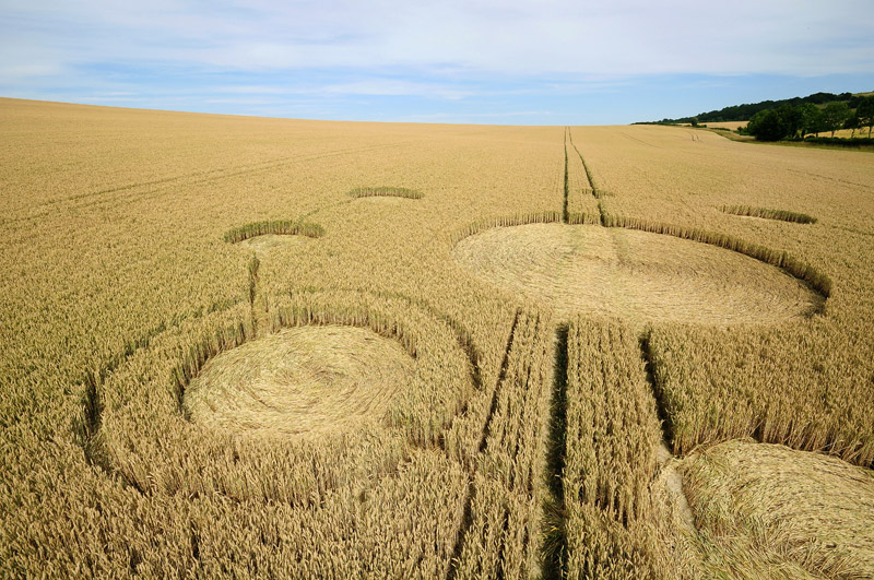 Farley Mount, Hampshire crop circle, aerial photo 9