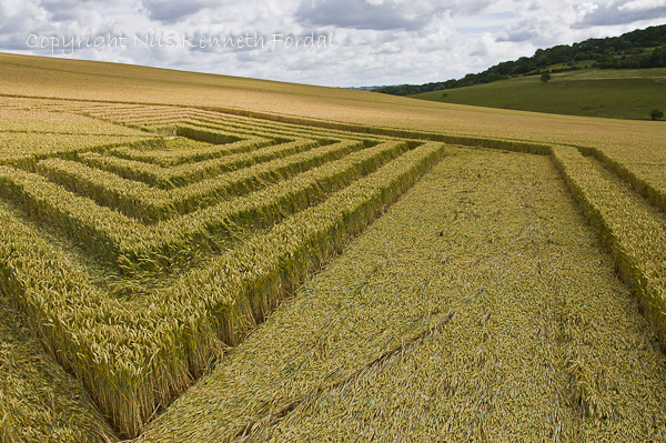 Fosbury, Wiltshire crop circle, aerial photo 78
