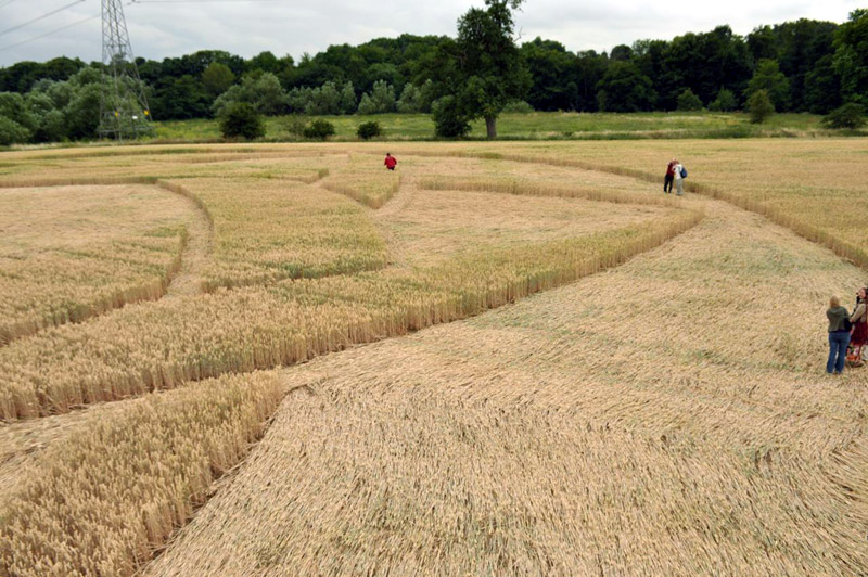 Guys Cliffe, Warwickshire crop circle, aerial photo 65