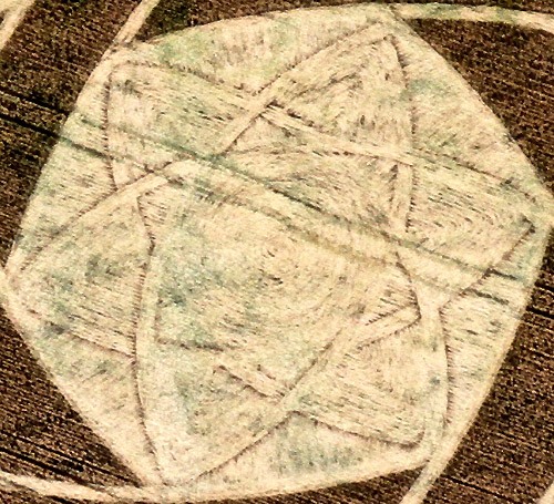 Guys Cliffe, Warwickshire crop circle, aerial photo 3