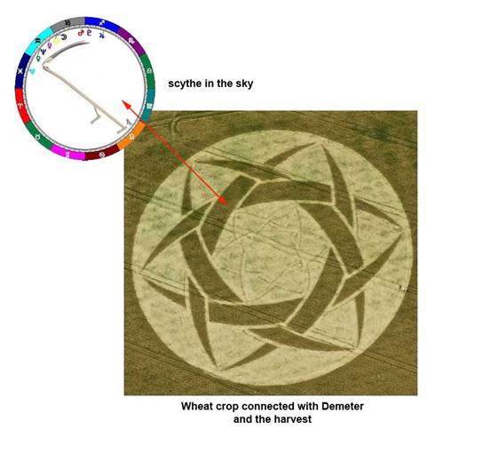 Guys Cliffe, Warwickshire crop circle, aerial photo 46