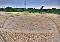 Guys Cliffe, Warwickshire crop circle, aerial photo 94
