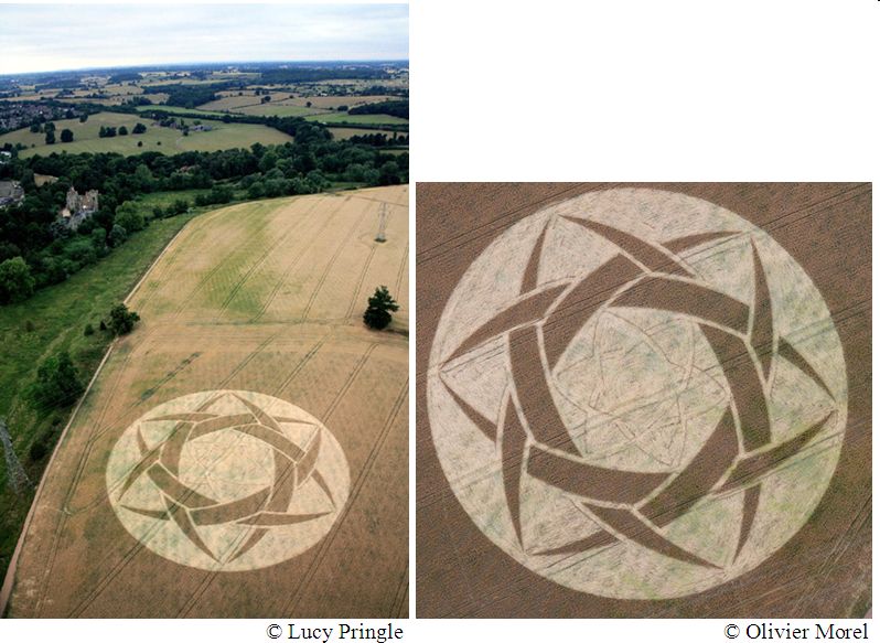 Guys Cliffe, Warwickshire crop circle, aerial photo 13