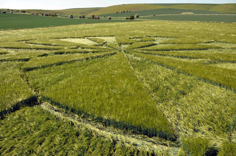 Liddington Castle, Wiltshire crop circle, aerial photo 100