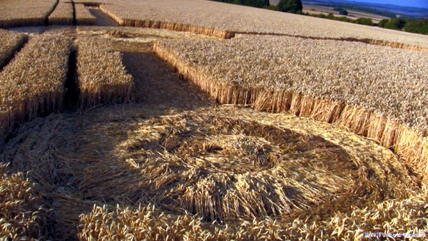 Lurkeley Hill, Wiltshire crop circle, aerial photo 44