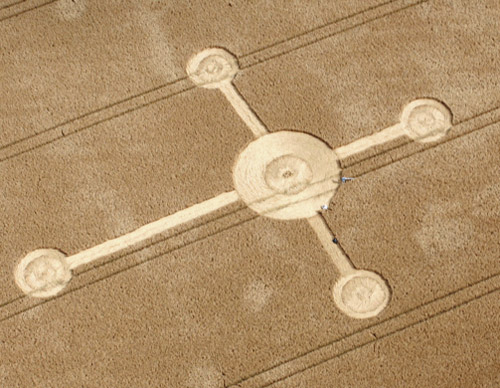 Lurkeley Hill, Wiltshire crop circle, aerial photo 4