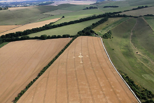 Lurkeley Hill, Wiltshire crop circle, aerial photo 3