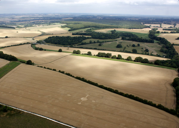 Lurkeley Hill, Wiltshire crop circle, aerial photo 6
