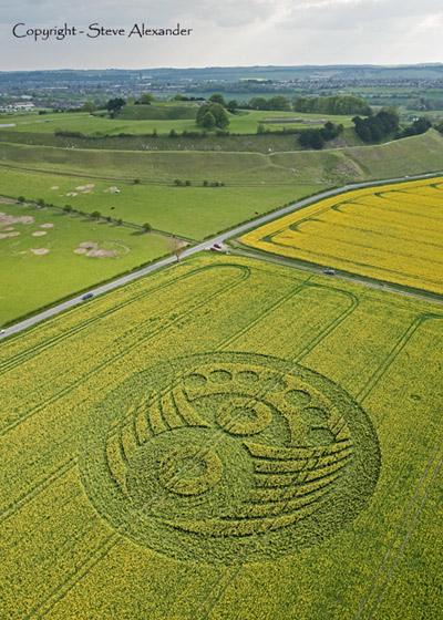 Old Sarum, Wiltshire crop circle, aerial photo 7