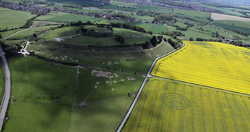 Old Sarum, Wiltshire crop circle, aerial photo 4