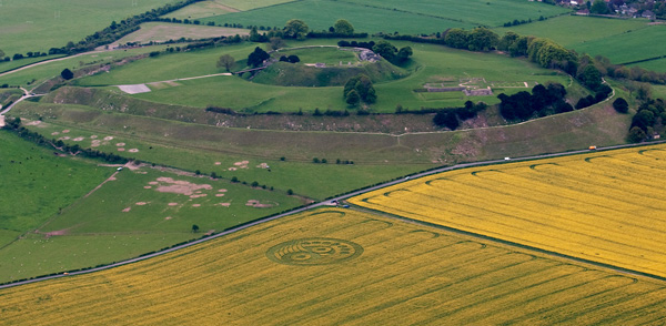 Old Sarum, Wiltshire crop circle, aerial photo 67