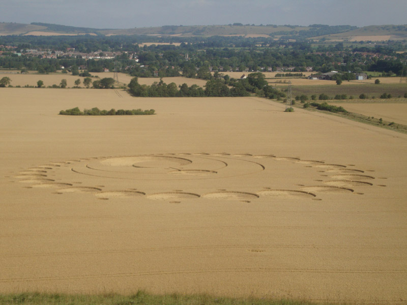 Pewsey White Horse, Wiltshire crop circle, aerial photo 4