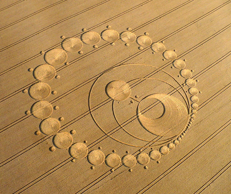 Pewsey White Horse, Wiltshire crop circle, aerial photo 2