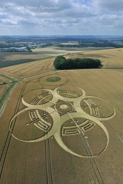 Roundway Hill, Wiltshire crop circle, aerial photo 13