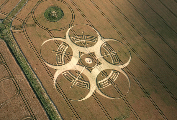 Roundway Hill, Wiltshire crop circle, aerial photo 6