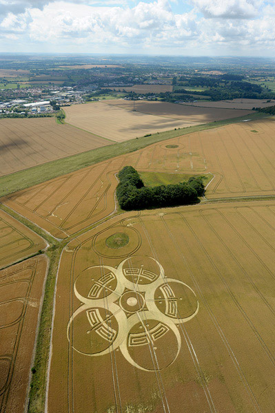 Roundway Hill, Wiltshire crop circle, aerial photo 3