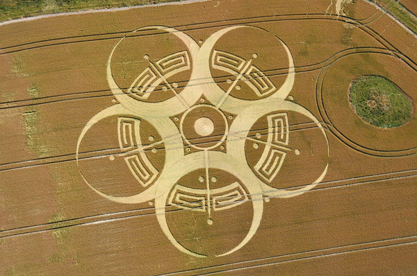Roundway Hill, Wiltshire crop circle, aerial photo 4