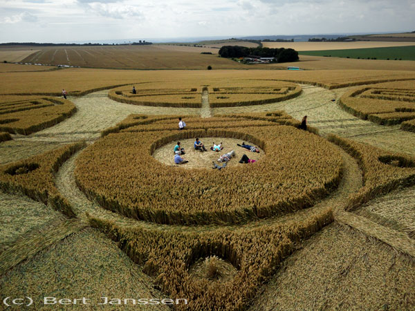Roundway Hill, Wiltshire crop circle, aerial photo 43