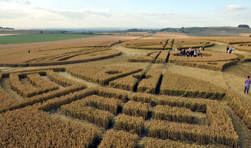 Roundway Hill, Wiltshire crop circle, aerial photo 37
