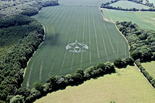 Savernake Forest, Wiltshire crop circle, aerial photo 3