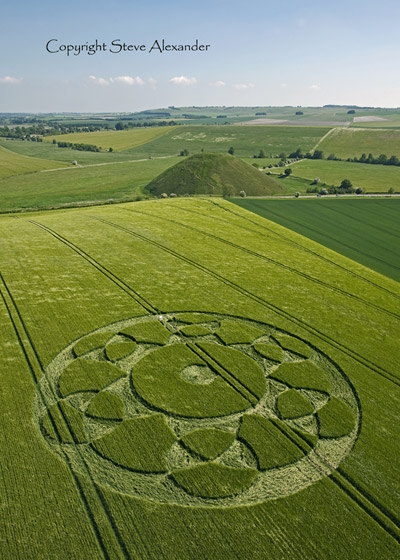 Silbury Hill, Wiltshire crop circle, aerial photo 7