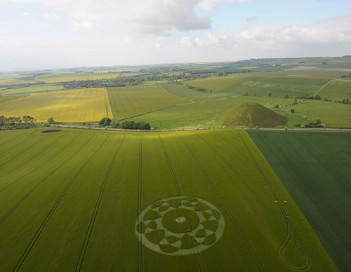 Silbury Hill, Wiltshire crop circle, aerial photo 10