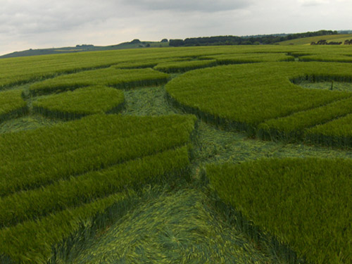 Silbury Hill, Wiltshire crop circle, aerial photo 37