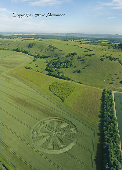 Vale of Pewsey, Wiltshire crop circle, aerial photo 9