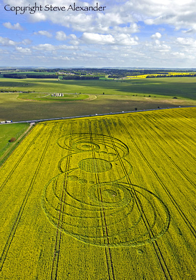 Stonehenge, Wiltshire crop circle, aerial photo 3